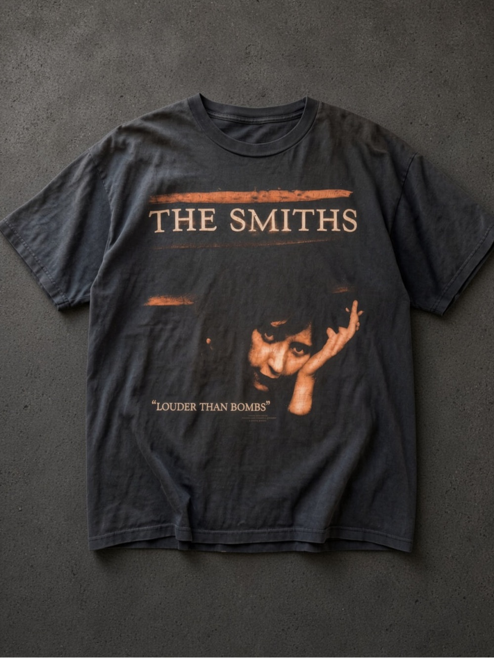 Gildan Black The Smiths 'Louder Than Bombs' Graphic Tee with Orange Print